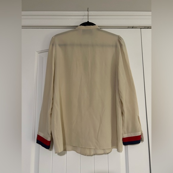 Gucci Silk Ruffle Crepe Cream Blouse IT 44 (US 8) - Picture 4 of 11